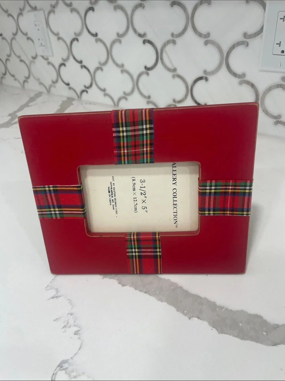 Red Plaid Accent Picture Frame